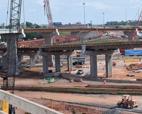 I-235 Broadway Extension Corridoe Widening and I-44 Exchange under construction